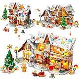 2025 Weihnachts Lebkuchenhaus Bausatz mit Licht – 3 Stilmodi...
