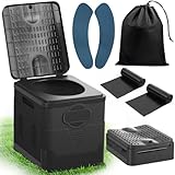 SaiXuan Tragbares Klapptoiletten-Set, 25 L Groß, Maximale Tragung 150KG,...