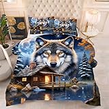 Gumntun Bettdecke 155×220 cm Tiere Wolf, Maschinen Waschbar und...