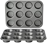 Amazon Basics Rund Backblech für Muffins, antihaftbeschichtet,...