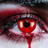 Kontaktlinsen Halloween Rote Ohne Stärke - 2 Stück(1 Paar) Farbige...