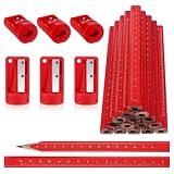 Katnetoly 40 Stück Zimmermannsbleistifte mit 6 Anspitzern, 7, Flach,...