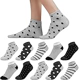 Sneaker Socken Damen 39-42, 10 Paar Baumwolle Kurze Socken Mädchen...