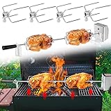 YRHome Drehspieß Grillspieß Set 107cm inkl. 4X Fleischnadeln und...