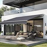 LZQ Aluminium Markise 4 x 3 m Balkonmarkise Sonnenschutz Kassettenmarkise...
