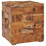 vidaXL Teak Massiv Hocker mit Stauraum Deckel Fußhocker Sitzhocker...