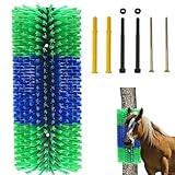Universal Kratzbürste Pferd mit 4 Schrauben Halbrunde Pferdebürste 45cm...
