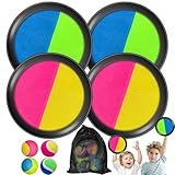 Klettballspiel für Kinder ab 3 4 5 6, Fangballspiel mit 4 Fangscheiben 4...