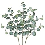 3er Set Künstliche Eukalyptus Zweige 81CM Kunsteukalyptus Lange Dekozweige...