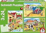 Schmidt Spiele 56216 Auf dem Bauernhof, 3x24 Teile Kinderpuzzle