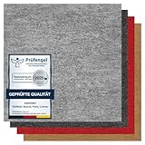 andiamo Teppichfliesen selbstklebend – 25 Stück, 40x40 cm Filz...