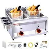 LPG Gas-Fritteuse mit Korb und Deckel für Pommes Frites – Kommerzielle...