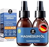 Ultra Pur MagnesiumÖl Spray 2x100ml - 100% Natürlich Reines Zechstein Öl...