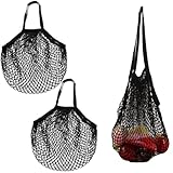 Zephyra 2 PCS Einkaufstasche Netz Wiederverwendbar, Mesh Baumwolle...