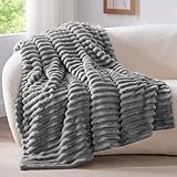 BEDELITE Kuscheldecke Flauschig Decke Klein - weiche Flanell Decken Grau...