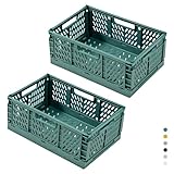 hautllaif 2 Stück Faltbare Kunststoff Aufbewahrungsbox, Einkaufskiste...