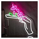 Hängende Kunst Leuchtreklamen Neonschild Mit Blumenmotiv, Für...