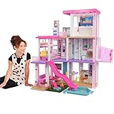 Barbie Dream House (114 cm), 3-stöckiges Puppenhaus mit Barbie-Pool,...