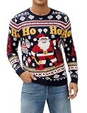 Atforna Weihnachtspullover Herren Ugly Christmas Sweater Norweger Pullover...