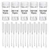 Wamkon 50 Stücke Nähmaschine Nadel Set, 5 Größen 70/9, 80/11, 80/12,...