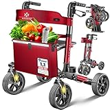 KESSER Leichtgewicht Rollator faltbar mit Sitz, Griff, Tasche, schmal für...