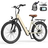 E-Bike 24' 7-Gang Hochkohlenstoffstahlrahmen Elektrofahrrad 250W Motor 13Ah...