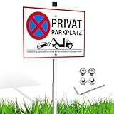 Luxoraiova Privatparkplatz Schild mit Pfosten Alu 300x200 mm,...