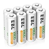 EBL AA Akku 2800mAh 8 Stück - Mignon AA wiederaufladbare Batterien, Typ...