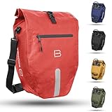 Bronea Gepäckträgertasche für Fahrrad ROT - Groß 28 Liter - abnehmbare...