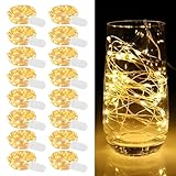 16 Stück LED Lichterkette mit Batterie Klein, 2 m 20 LEDs – Mini Micro...