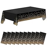 10 Stück Schwarz und Gold Party Tischdecke Einweg für Rechteck Tisch,Gold...
