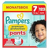 Pampers Premium Protection Pants Größe 7, 123 Windeln, 15kg+, Mit 360°...