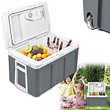 XMTECH Elektrische Kühlbox Auto, 48L Kühlbox 12V 230V mit Kabel & Rollen,...