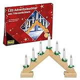 Idena 8582092 - LED Adventsleuchter mit 7 LED Kerzenlichtern in Warmweiß,...