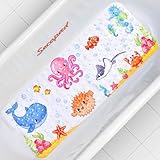 Secopad Baby Badewannenmatte für Badewanne, 100x40 cm rutschfeste Cartoon...