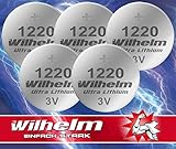 5X CR1220 CR 1220 WILHELM Lithium Knopfzelle 3V 40mAh ø12x2,0mm Batterie...