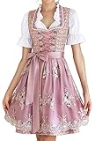 Dirndl Damen Midi Trachtenkleid inkl. Trachtenrock Dirndlbluse...