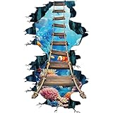 PLIGREAT 2 Blatt 3D Boden Aufkleber, Unterwasserbrücke Wandtattoos Vinyl...