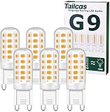 Tailcas G9 LED Lampe Warmweiß 3000K, 5W LED Lampen Ersatz für 30W 40W 50W...