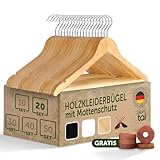 Blumtal Kleiderbügel Holz 20er Set - Holzbügel mit 360° drehbarem...
