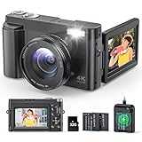 Digitalkamera 4K 48MP Kamera Fotokamera 16X Zoom mit 32GB Karte,...
