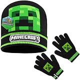 Minecraft Beanie-Mütze oder Winter-Zubehör-Set, 3-teilig mit Schal und...