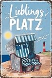 Wetterfestes 30 x 20 cm Blechschild – lustiger Spruch – Meer, Strand,...