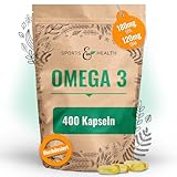 Omega 3 Kapseln Hochdosiert – 400 Fischöl Kapseln Hochdosiert - Reines...