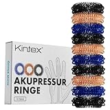 Kintex Akupressurringe, 10 Stück - 3 Farben, Finger-Massage, Massageringe,...