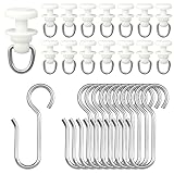 100 Stück Gardinenröllchen für Schiene, 50 Gardinenhaken Gleiter und 50...