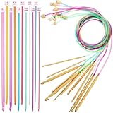 Tunesisches Häkelnadel-Set – 26,7 cm Stricknadeln | 23 Stück...