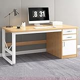 HJYXXSR Büro-Computertisch mit Schubladen, großer Gaming-Schreibtisch,...