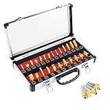 UTRUSTTO 25-teiliges Fräser Set mit 1/4 Zoll Schaft (6.35 mm Schaft) –...