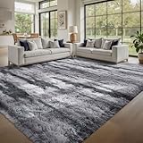 Zebra Flauschiger Teppich für Wohnzimmer, 1,8 x 2,7 m, schwarz-weiß,...
